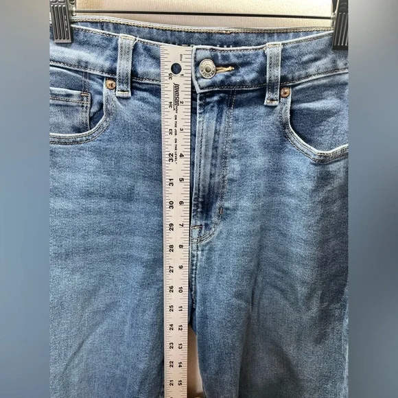 American Eagle Mom Jean Denim Jeans Womens 6 Blue Stretch 90s loose Cute 2205 - Picture 6 of 11